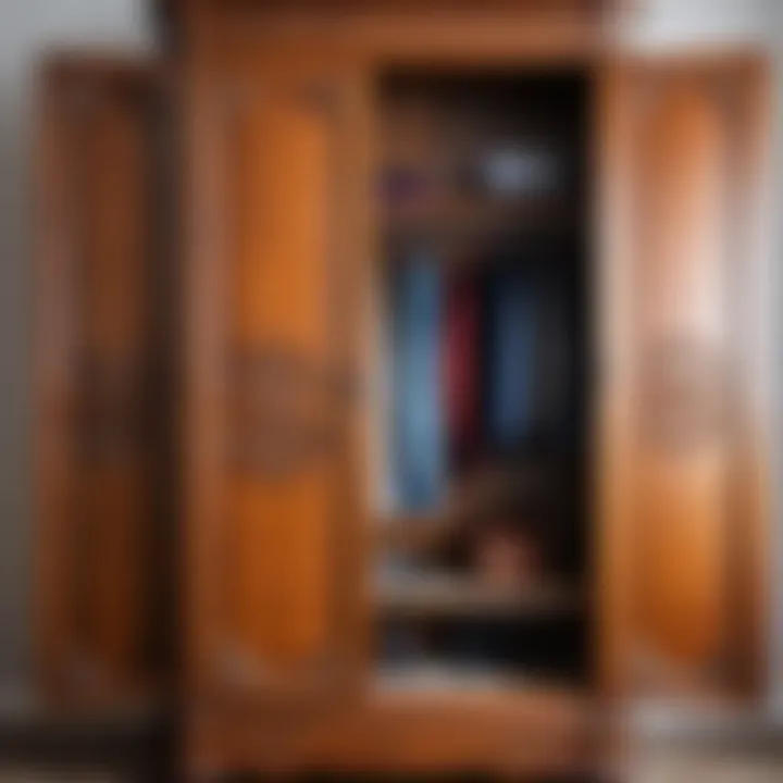 A beautifully restored vintage wardrobe showcasing intricate details