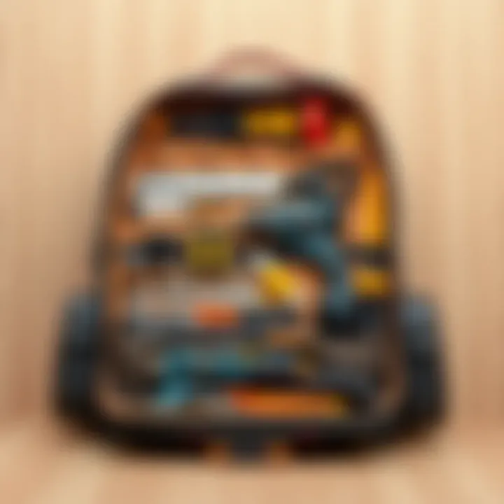 Interior layout of the Rexant RE 25 organized for tools