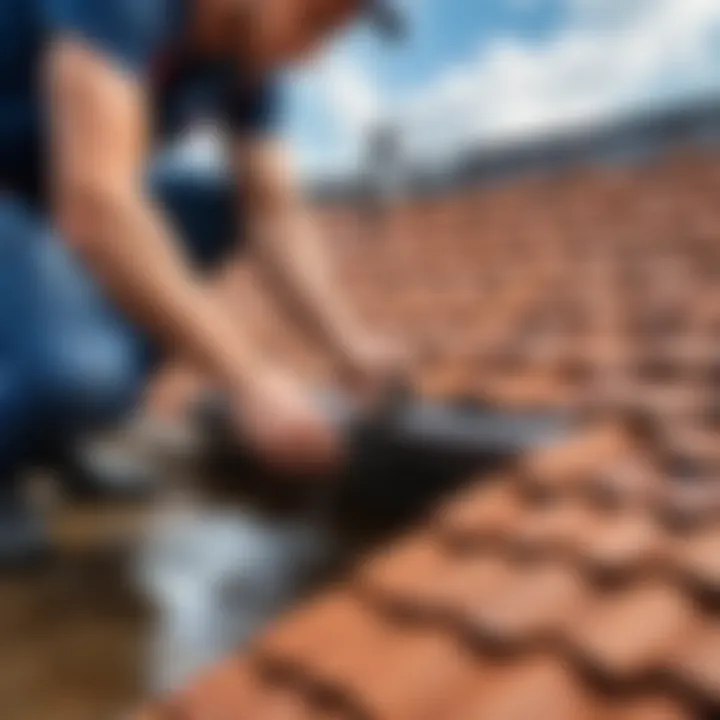 Maintenance of a roof drainage system