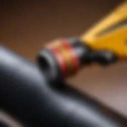 Close-up of a threaded connection being sealed