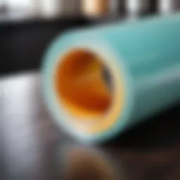 A close-up view of a vibrant self-adhesive film roll