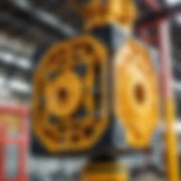 Detailed view of a semi-rotation crane block showcasing its intricate design.