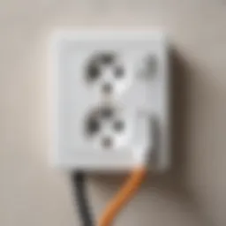 Illustration of a single round socket on an extension cord showcasing its design