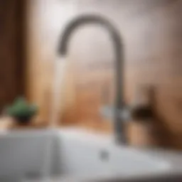 Elegant design of a sink mixer with a hygienic shower outlet