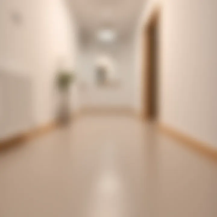Smooth surface of a sloped floor