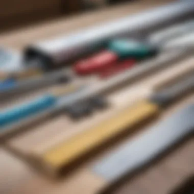 Tools and Materials for Door Frame Enhancement Tools and materials laid out for door frame enhancement