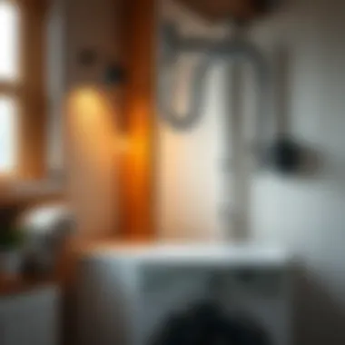 Installation of Telescopic Siphon Installation process of a telescopic siphon above washing machine