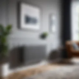 Modern radiator in a stylish living room