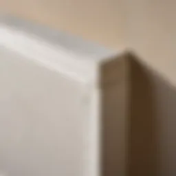 Close-up of drywall and plaster joint detailing