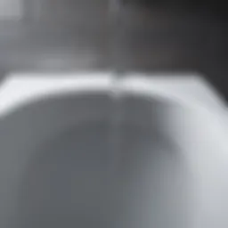 Close-up view of a toilet tank showing water flow issues
