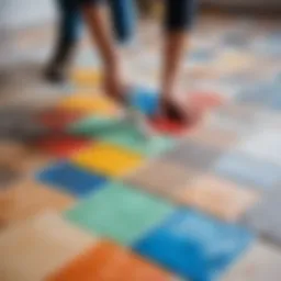 Transforming floor tiles through innovative painting techniques