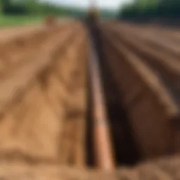 Excavated trench for pipe installation