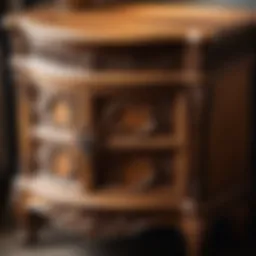 Elegant wooden nightstand with intricate carvings
