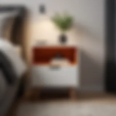 Minimalist nightstand with clean lines and functionality