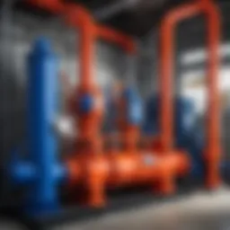 Diagram of a pump station illustrating components and functionalities