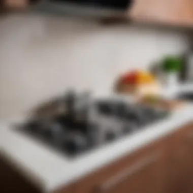 Installation process of a built-in cooktop in a kitchen cabinet