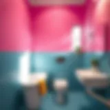 Moisture-Resistant Paint for Bathrooms A vibrant bathroom wall painted with moisture-resistant paint