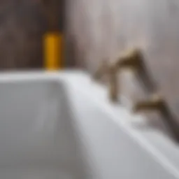 Close-up of wall mounting hardware for acrylic bathtubs