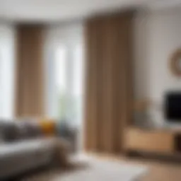 Elegant wall-mounted curtain rod in a modern living room