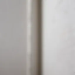 Detailed view of wallpaper seam at an external corner