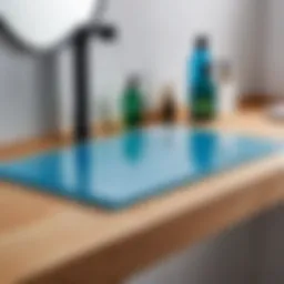 Water-resistant bathroom material samples