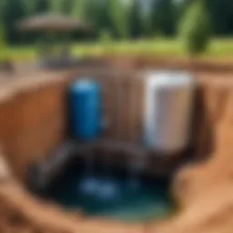 Diagram illustrating water supply setup from a well