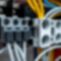 Close-up of terminal block connections