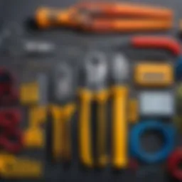 Professional wire connection tools arranged neatly