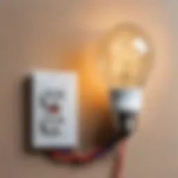Wiring diagram for connecting a light bulb with a switch and outlet