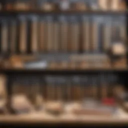 Diverse woodcutting tools displayed on a workbench