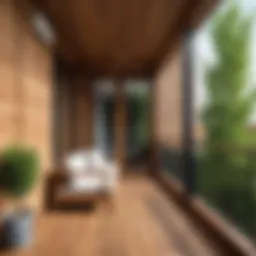 Elegant wooden balcony design enhancing home aesthetics