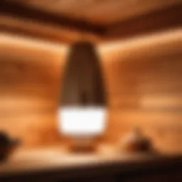 Beautifully crafted wooden lampshade design for a sauna